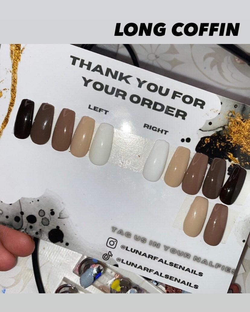50 Shades of Brown Gradient False Nails - Lunar False Nails