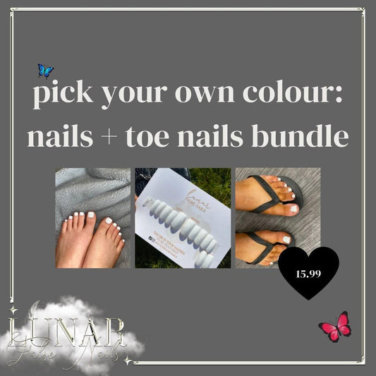 Choose Your Colour: False Nails and False Toenails Bundle - Lunar False Nails