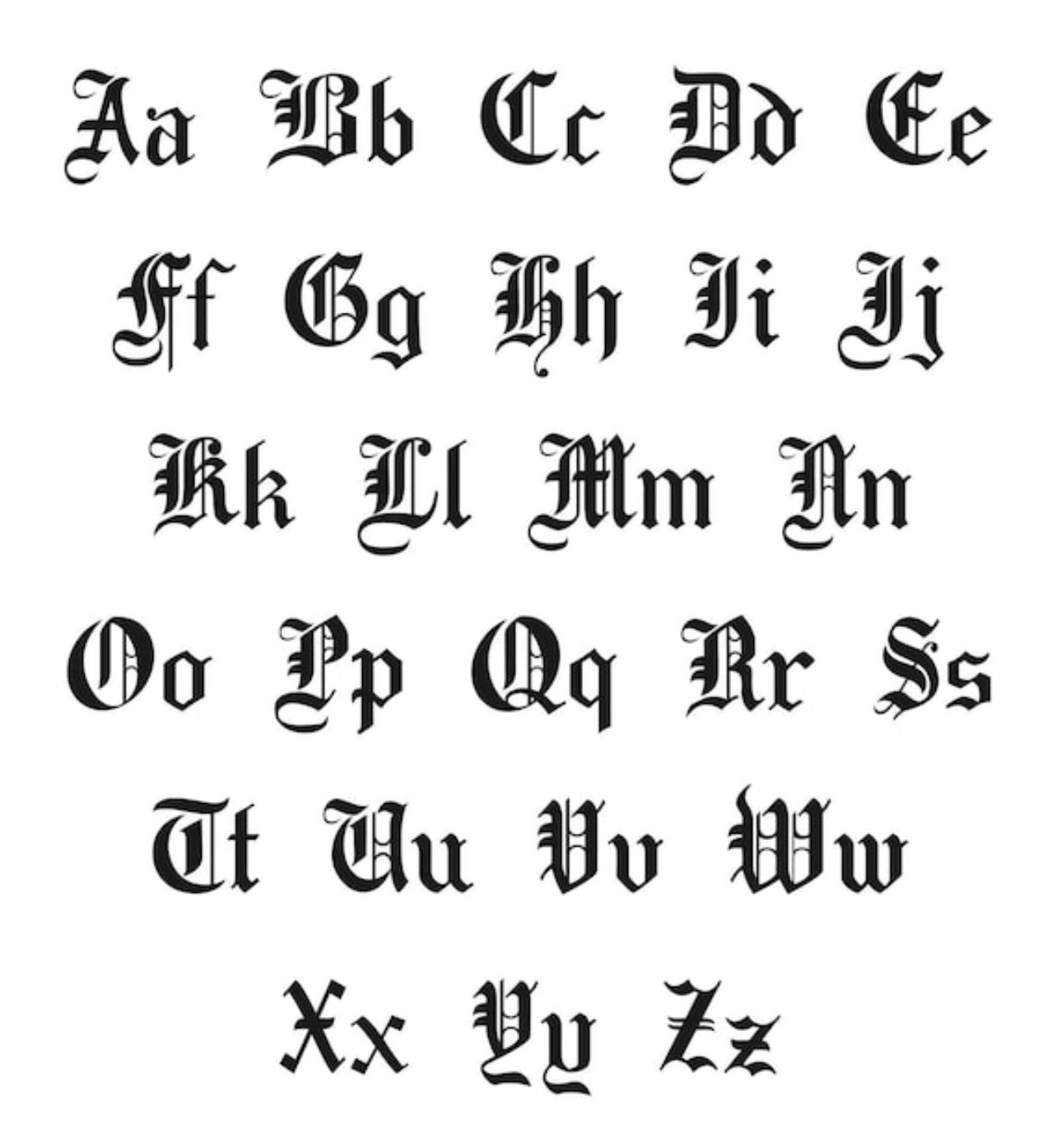 Old English Font Initial False Nails